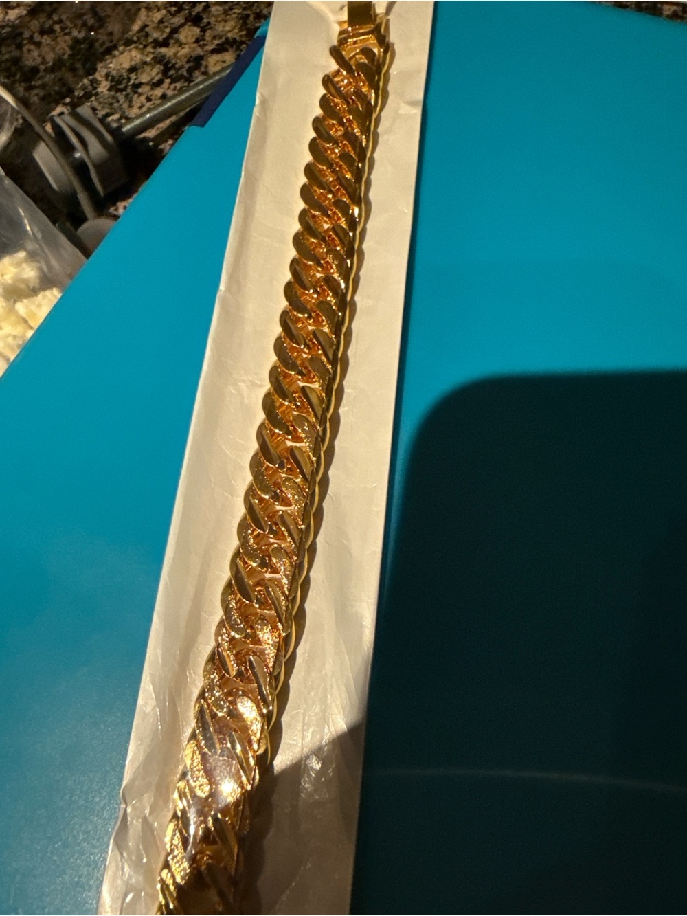 New Gold plated 18k Cuban Link Chain Bracelet